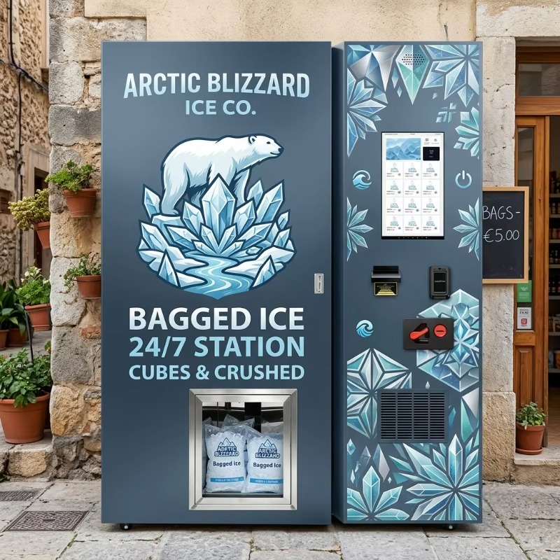 Bill Acceptor Vending - Máquina expendedora de hielo en bolsas